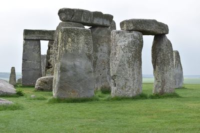Stone structure on field