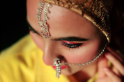 Close-up portrait of a beautiful young woman