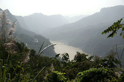 Scenic view of mountains against sky