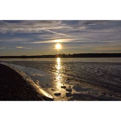 Scenic view of sunset over sea