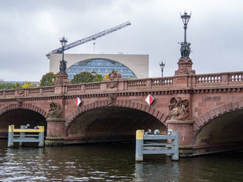 Bridge over river against sky