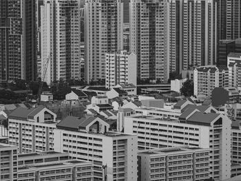 Black and white public housing apartments in singapore
