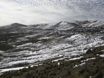 Snowy high plains, cochabamba, bolivia.