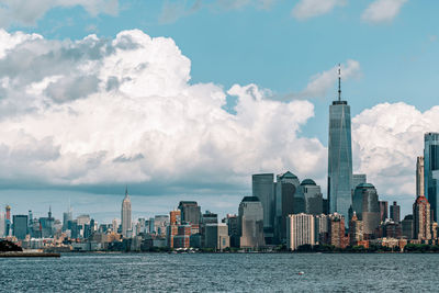 Panoramic view of modern buildings against sky