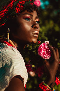 Close-up portrait of woman