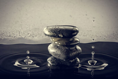 Close-up of drinking glass with water