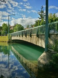 View of bridge against cloudy sky