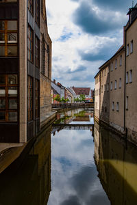 Reflection of buildings in canal