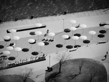 High angle view of umbrellas