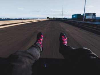 Person standing on road