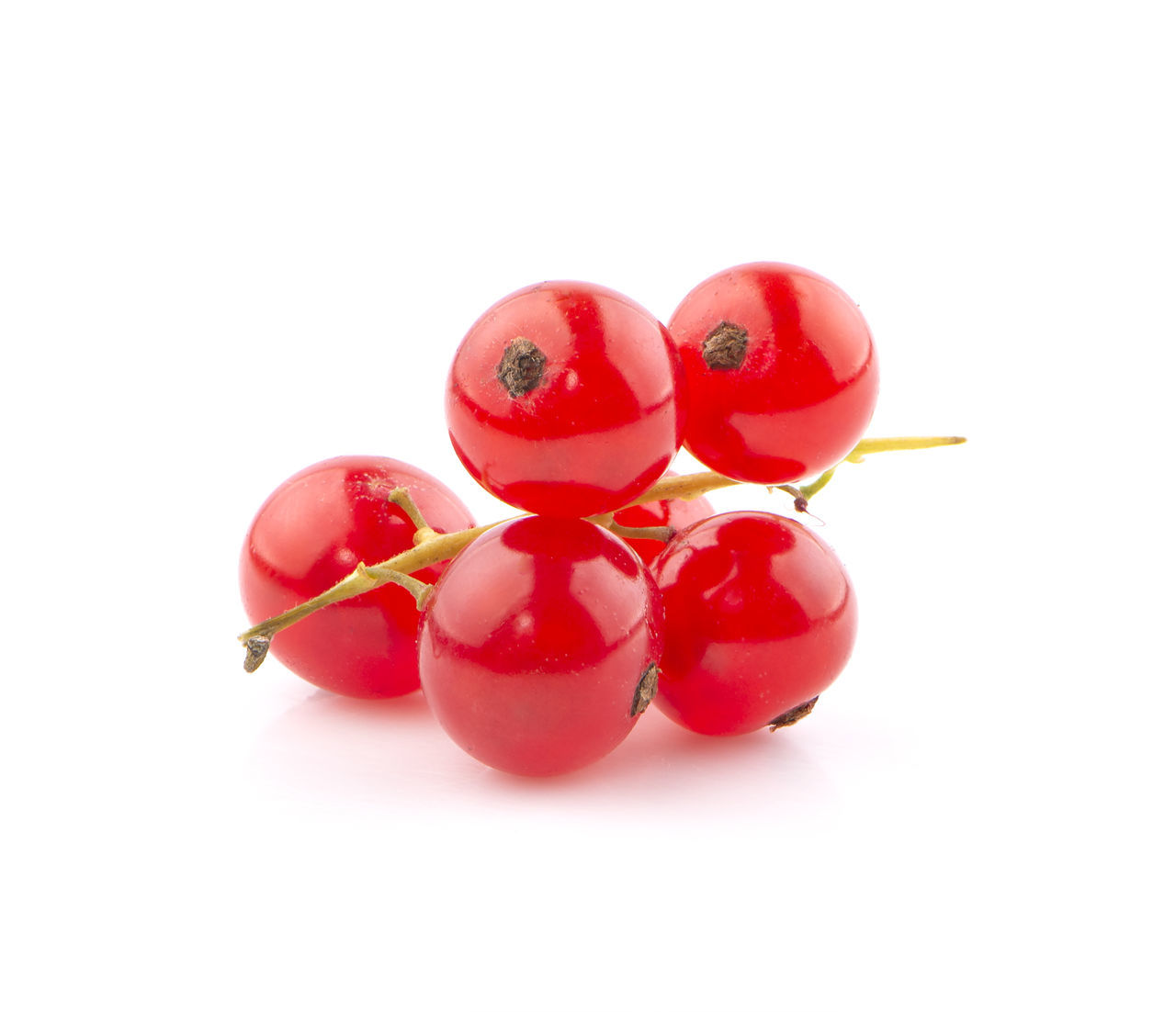 CLOSE-UP OF RED BERRIES AGAINST WHITE BACKGROUND