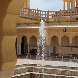 Fountain in front of building