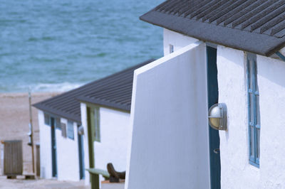 Close-up of built structure on beach