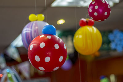 Close-up of multi colored balloons