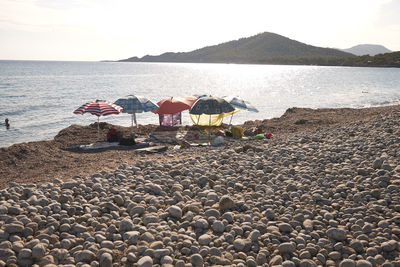 Scenic view of beach against sky