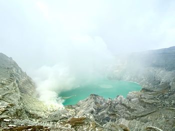 Scenic view of mountains against sky volcano trip nature