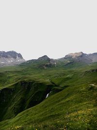 Scenic view of mountains against clear sky