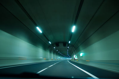 Interior of illuminated tunnel