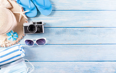 Directly above shot of sunglasses on table