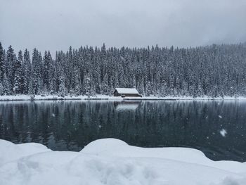 Scenic view of snow covered landscape