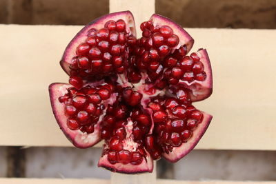 Close-up of strawberries on table