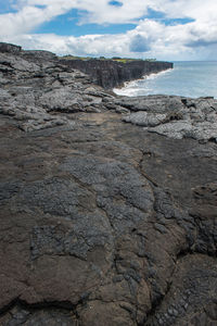 Scenic view of sea shore against sky