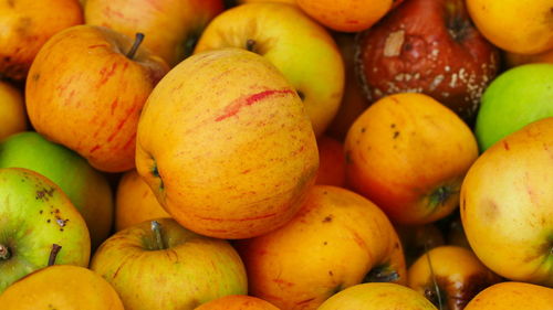 Full frame shot of apples for sale at market stall