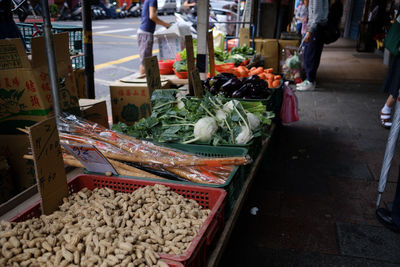 Vegetables for sale in market