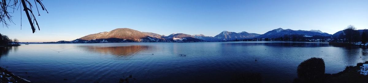 Scenic view of lake against clear sky