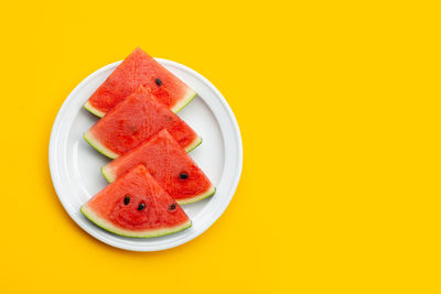 Directly above shot of fruits in plate