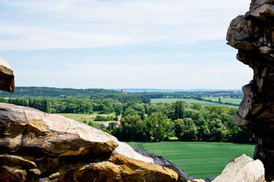 View of landscape against cloudy sky