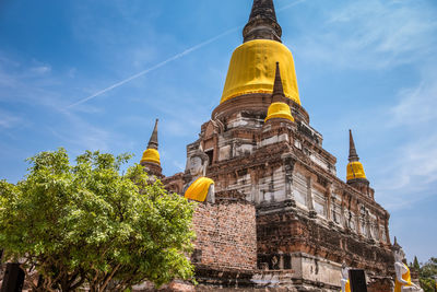 Low angle view of traditional building against sky