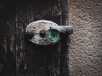 Close-up of old door knocker