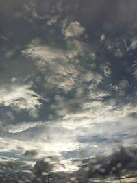 Low angle view of cloudy sky