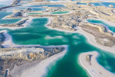 High angle view of beach