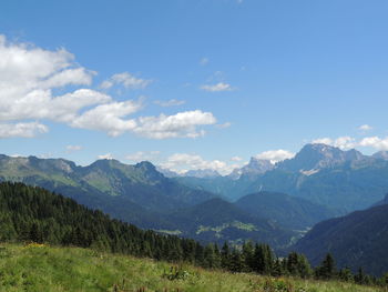 Scenic view of mountains against sky