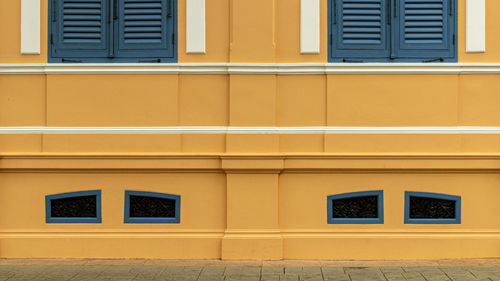 Low angle view of yellow building