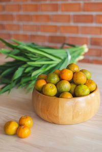 Close-up of fruits on table