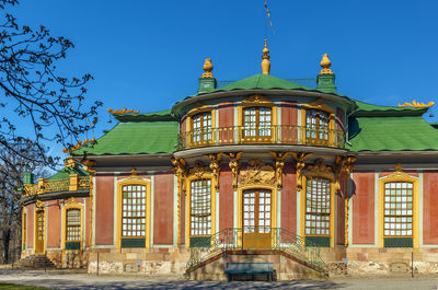 The chinese pavilion located on the grounds of the drottningholm palace park, stockholm, sweden