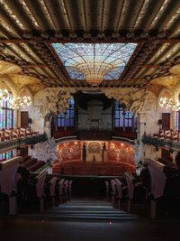 Interior of illuminated building