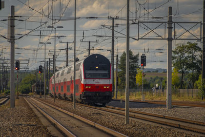 Train on railroad station