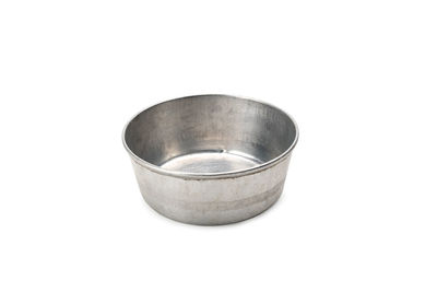 High angle view of empty bowl on white background