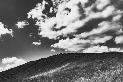 Low angle view of mountains against sky