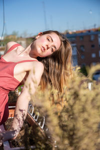 Portrait of smiling young woman