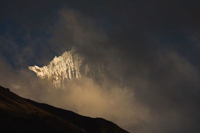 Low angle view of mountain against sky