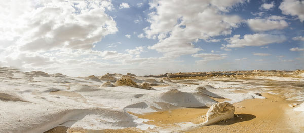 Scenic view of beach against sky