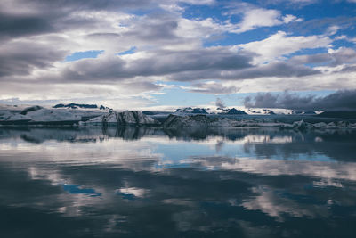 Reflection of clouds in lake