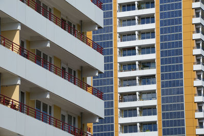 Low angle view of residential buildings in city