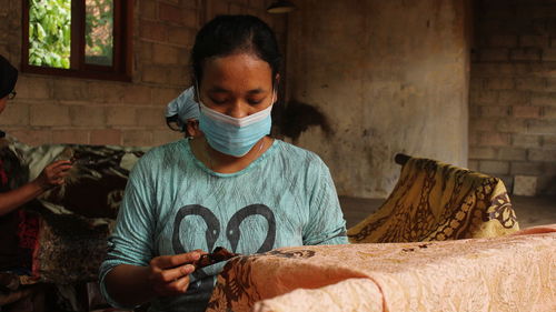 Young woman working