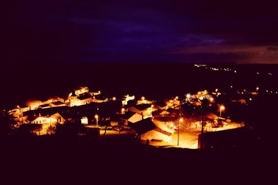 View of illuminated lights at night